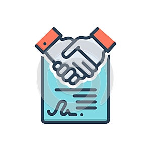 Color illustration icon for Consensus, agreement and accord