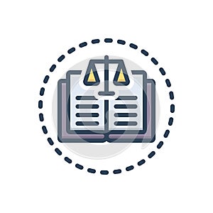 Color illustration icon for Constitutional, affidavit and legal