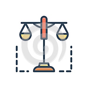 Color illustration icon for Constitutional, balance and law