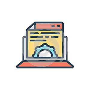 Color illustration icon for content management, development and  responsive