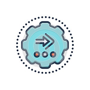 Color illustration icon for Continued, endless and extended