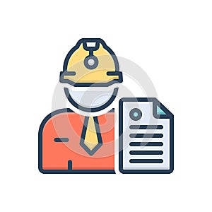Color illustration icon for Contractors, occupier and hireling