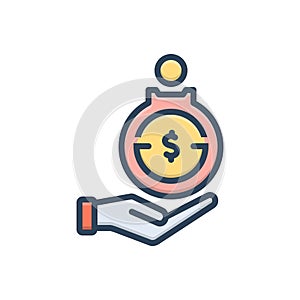 Color illustration icon for Contributing, give and deed