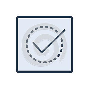 Color illustration icon for Correct, right and accurate