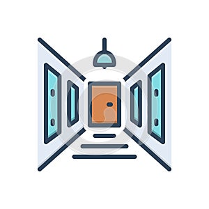 Color illustration icon for Corridor, hall and entrance