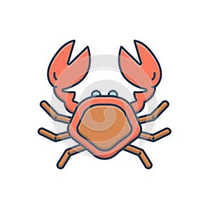 Color illustration icon for Crab, lobster and mammal