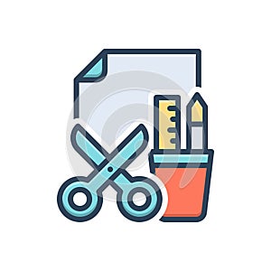 Color illustration icon for Crafts, handiwork and art