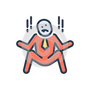 Color illustration icon for Crazy, insane and person