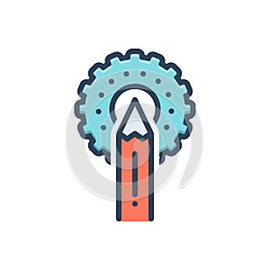 Color illustration icon for Creates, script and compose