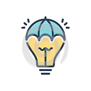 Color illustration icon for Creative, cleverness and genius