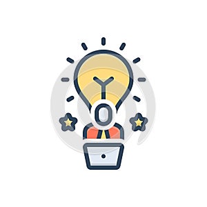 Color illustration icon for Creator, erector and work