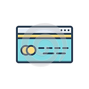 Color illustration icon for Credit, withdrawals and paying