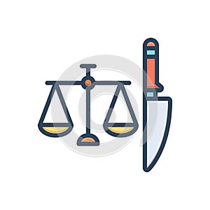 Color illustration icon for Criminal, delinquent and guilty