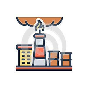 Color illustration icon for Crude, unrefined and industry