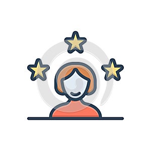 Color illustration icon for Customer, client and subscriber