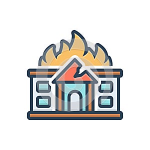 Color illustration icon for Damage, destruction and demolition