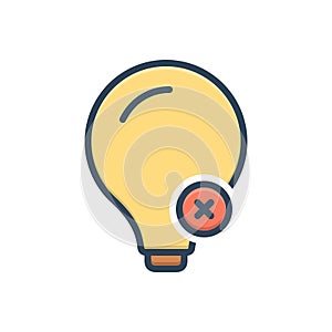 Color illustration icon for Darkness, dark and nightfall