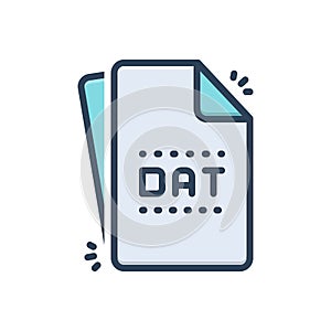 Color illustration icon for Dat, file and document