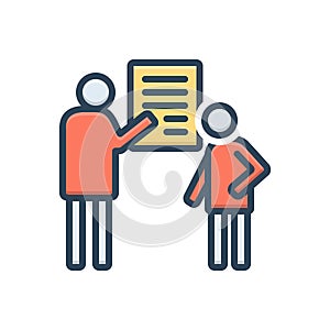 Color illustration icon for Debrief, communication and counselling