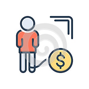 Color illustration icon for Debt, loan and arrears