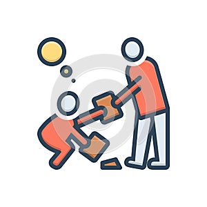 Color illustration icon for Decency, respect and chivalry