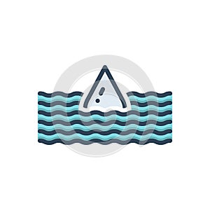 Color illustration icon for Deep, submerge and wave