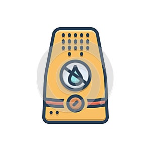 Color illustration icon for Dehumidifiers, conditioner and humidity