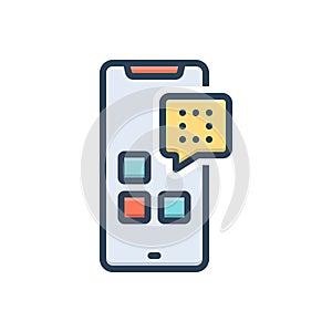 Color illustration icon for Deleted, remove and phone