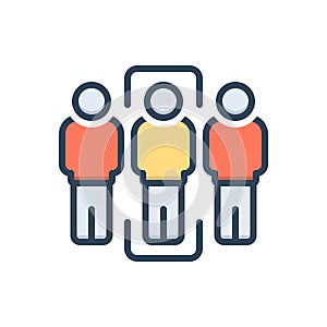 Color illustration icon for Demographic, analytical and probability