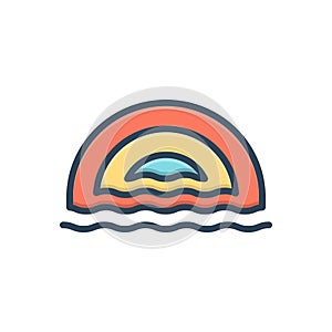 Color illustration icon for depth, nature and measurement