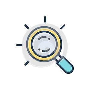 Color illustration icon for Described, define and search