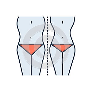 Color illustration icon for Diet control, weightloss and waist