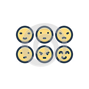 Color illustration icon for Differently, otherwise and emoji