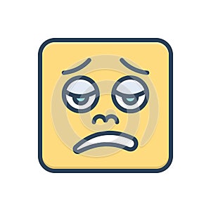 Color illustration icon for Disappointed, frustrated and hopeless