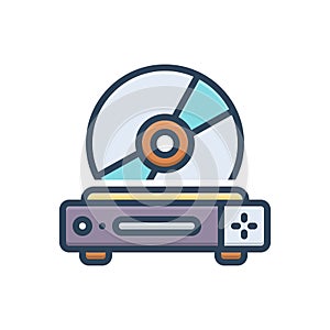 Color illustration icon for Disc, disk and rom