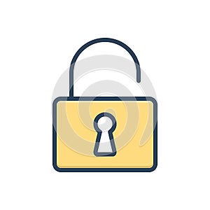 Color illustration icon for Disclose, open and unlock