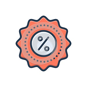 Color illustration icon for Discount, exemption and rebate