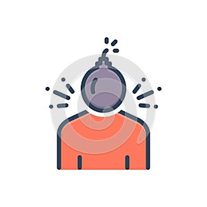 Color illustration icon for Disorder, depressed and conjugation