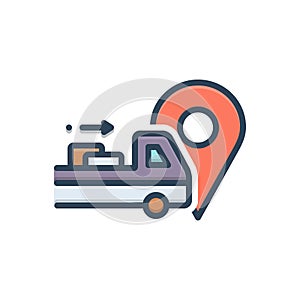 Color illustration icon for Dispatching, send and transport