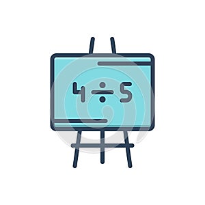 Color illustration icon for Division, number and blackboard