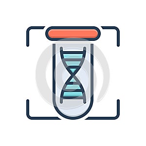 Color illustration icon for Dna, biology and chromosome