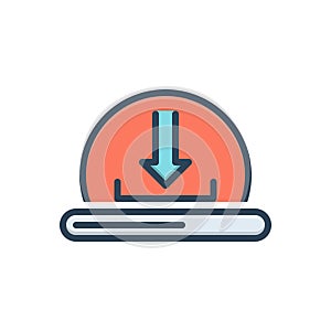 Color illustration icon for download, install and recover