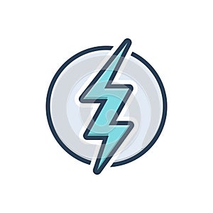 Color illustration icon for Dramatically, thunder and definitely