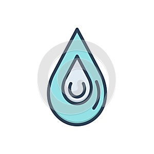 Color illustration icon for Drop, droplet and drip