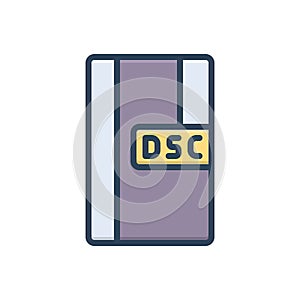Color illustration icon for Dsc, application and file