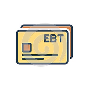 Color illustration icon for Ebt, card and payment