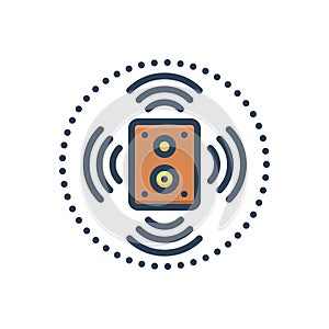 Color illustration icon for Echo, reverberation and resonance