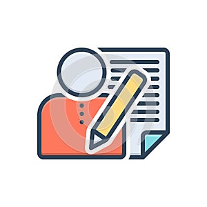 Color illustration icon for Editors, author and novelist