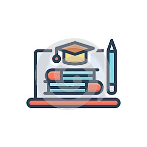 Color illustration icon for Education, teaching and scholarship