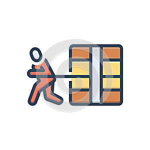 Color illustration icon for Efforts, endeavour and drag